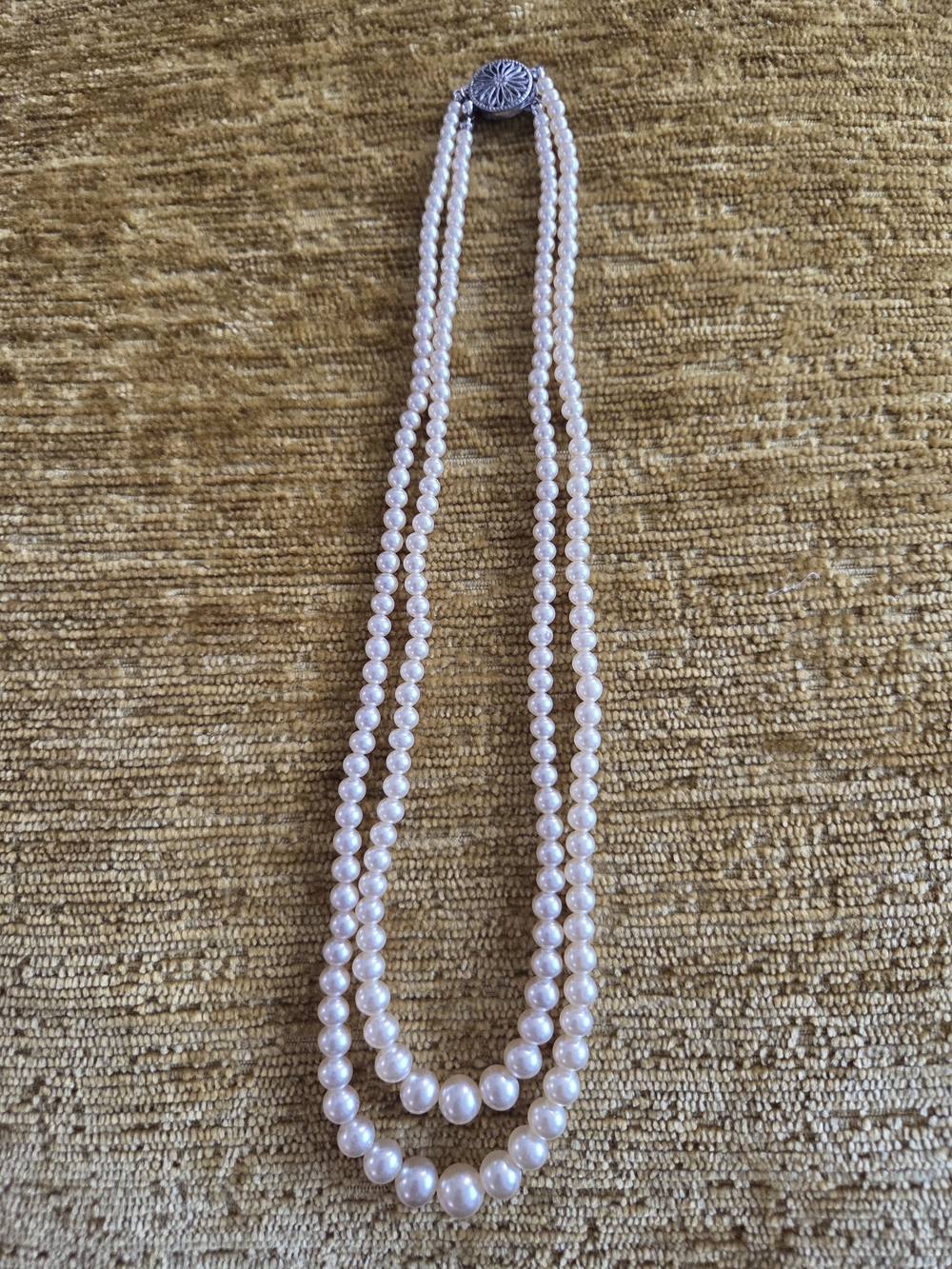 Classic Double-Strand Pink Pearl Necklace
